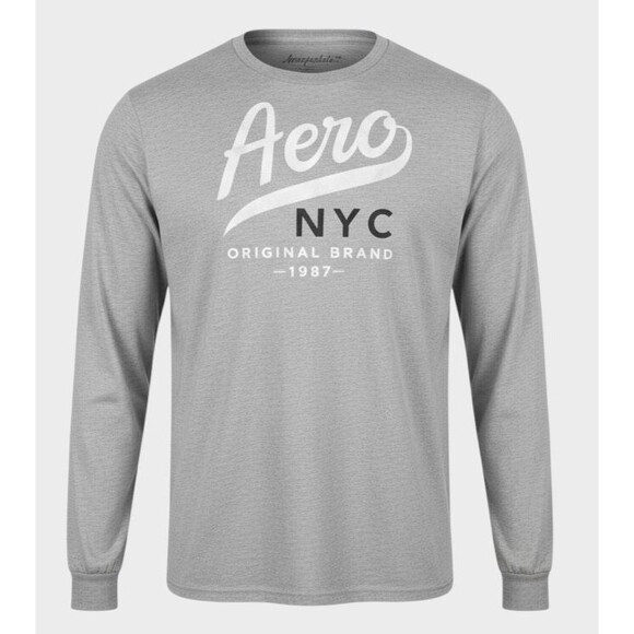 Aeropostale Tee Shirt Mens XL Gray Aero NYC Logo Graphic Preppy Collegiate Top - Picture 1 of 13